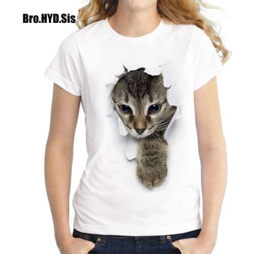 Women Girls T-Shirts Plus Size Animal Cat Print Summer Breathable Comfortable Short Sleeve Tees Female Tops Camiseta Mujer
