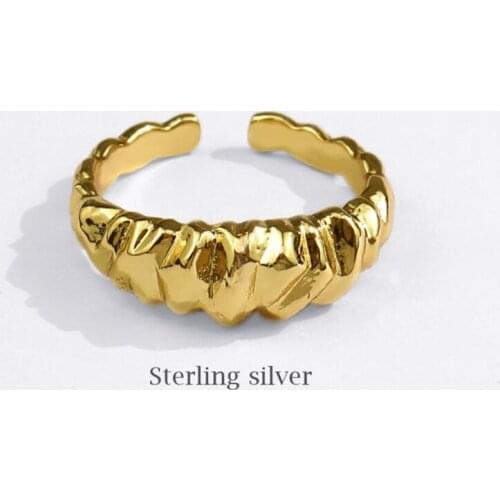Sole Memory Trend Personality Shiny Cool 925 Sterling Silver Female Resizable Opening Rings SRI898