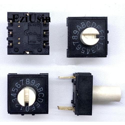 0-F 16 Rotary Coding Knob Switch DIP Switch 6pins with Shank 3:3 PCB Switching RH3HAF-16R-V-B