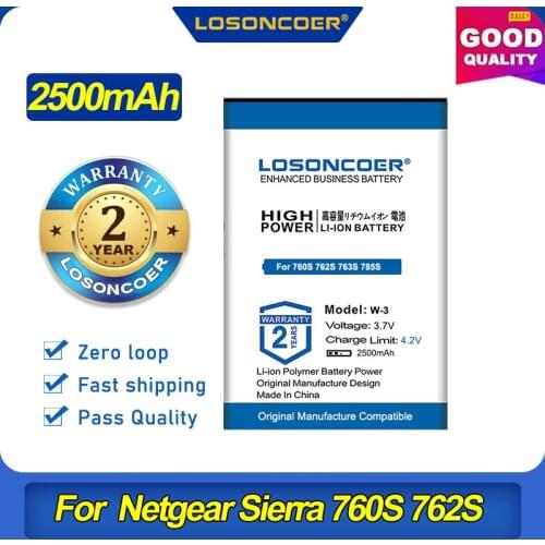 100% Original LOSONCOER W-3 For Netgear Sierra 760S 762S 763S 785S 2500mAh Battery Wireless Router Aircard