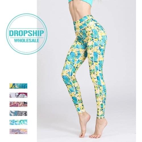 2021 LU Yoga Pants High Waist Sports Leggings Women Trainer Long Tights Flower Push Up Running Trouser Workout Plus Size XL