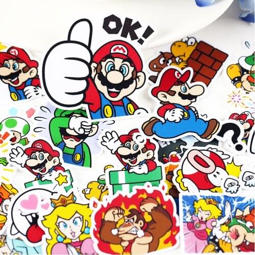 24pcs CreativeCute Self-made cute mario sticker scrapbooking stickers /decorative DIY craft photo albums/trunk sticker