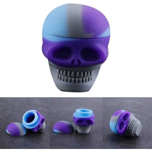 3ml Portable Mini Skull Shape Silicone Wax Container Jar for Resin Oil Wax Dab Storage Box Organizer Smoking Accessories 1pc