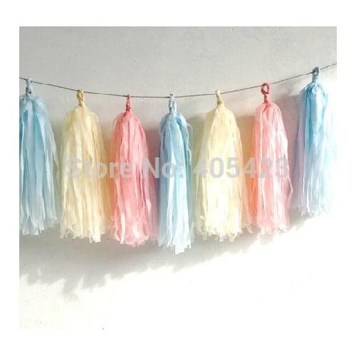 35cm(14inch) wedding birthdays party decoration colorful Shiny Metallic Gold Mylar Tissue Paper Tassel Garland