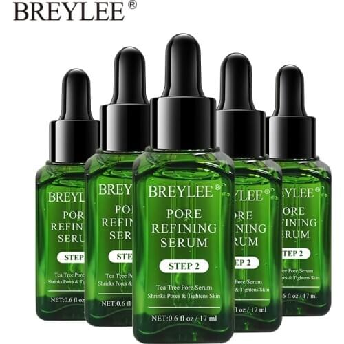 BREYLEE Pore Refining Serum Whitening Shrink Pores Tightens Moisturizing Anti-aging Oil Control Essence Skin Care 5pcs