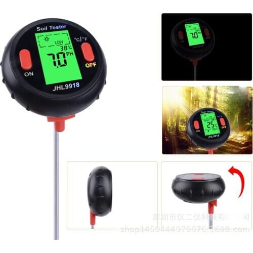5 in 1 Soil Ph Meter Soil Tester PH Moisture Meter Temperature Sunlight Intensity Measurement Analysis Acidity Alkali Tester