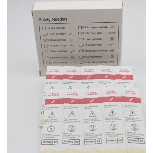 50pcs/box 3slope Permanent Makeup Machine Needles With Senior Non-toxic Plastic Tattoo Eyebrow lips Tattoo Needles