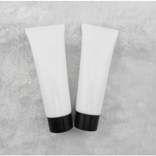 80 ml 50pcs white plastic tube with black screw cap ,80ml emulsion cream tube ,80 ml PE cosmetic packaging empty bottles