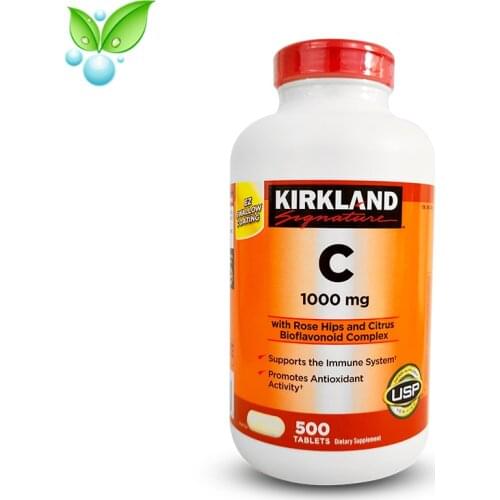 American Original Kirkland High-concentration Vitamin C 1000mg*500 Pieces of Rosehip VC/vitamin C