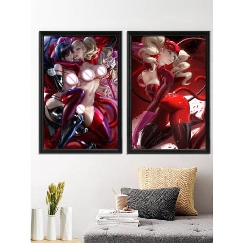 Ann Takamaki Kawaii Sexy Nude Persona Video Game Anime Art-Poster Home Decor Silk Canvas Wall Living-Bedroom Prints Decoration
