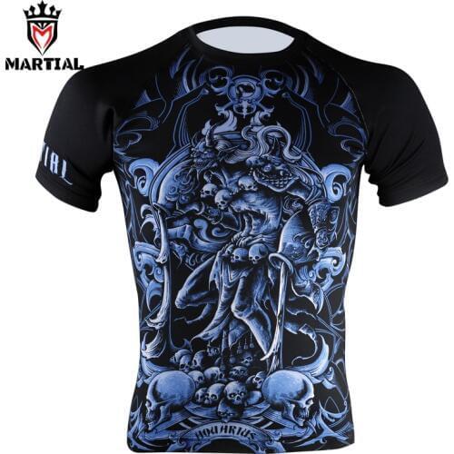 Martial: Aquarius quick dry mma rashguards shirt man gym compression boxing sweat shirts