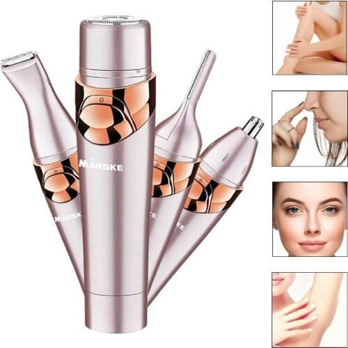 Electric Trimmer 4 In 1 Painless Eye Brow Epilator Mini Shaver Razors Portable Facial Hair Remover Waterproof Women Depilator