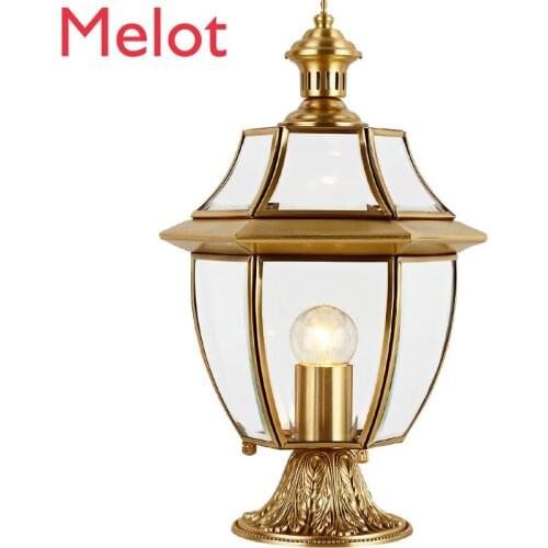 European Retro Column Headlights Outdoor Walled Villa Courtyard Gate Pillar Lamp Garden Lawn Lights Gorgeous and Exquisite