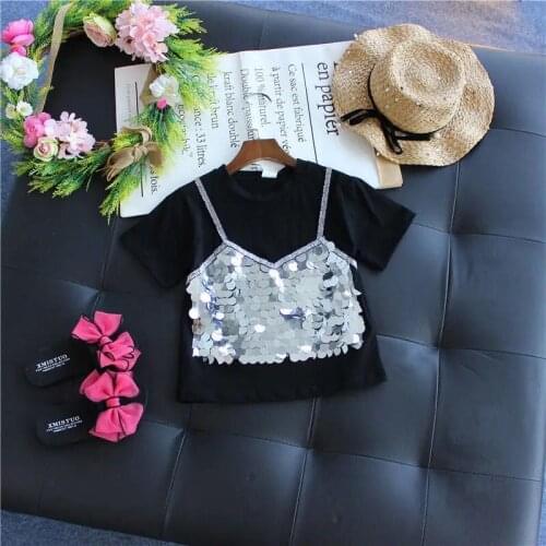 2020 New Summer Item Girl Cute Print Short Sleeve T-shirt Two Colors