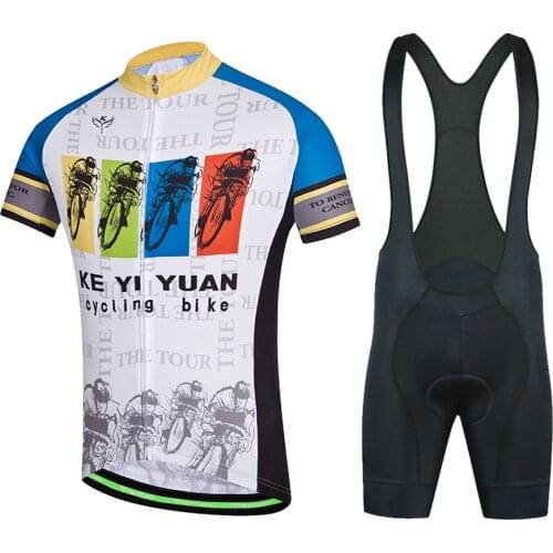 Keyiyuan Summer Mens Pro Bicycle Team Short Sleeve Cycling Jersey Kits breathable Cycling Clothing Sets Maillot Ciclismo