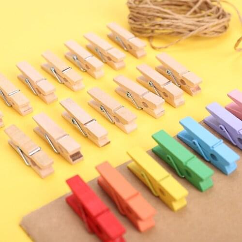 30pcs Mini Clothespins, Mini Clothes Pins for Photo Natural Wooden Small Picture Clips for Wall Hanging Pictures