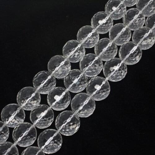 Mini.order is $7!Wholesale 26pcs,16mm 64 Surface Faceted Clear Rock Crystal Quartz Round DIY Loose Beads 15"