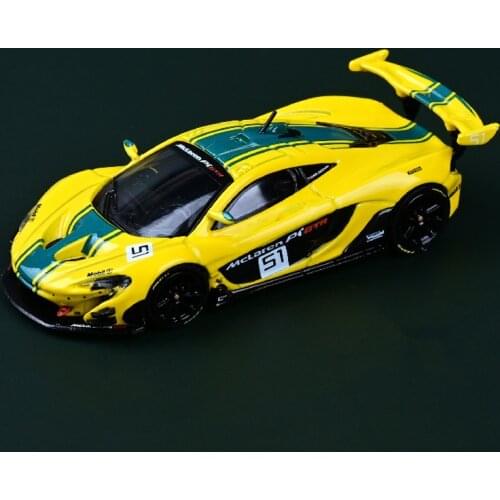 CM Models 1/64 Model Cars Mclar P1 GTR Yellow Black Limited Edition Diecast Supercar Racing Car Gift for Boys Girls Display Case