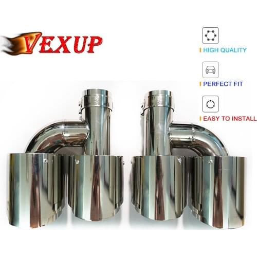 Car Modification Muffler Tip h Shape Double Outlet Tips Exhaust Universal Exhaust Pipe Mufflers Nozzle Sporty Decoration