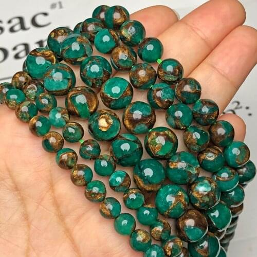 Natural Stone Gem Green Cloisonne Beads Loose Spacer Rondelle Beads For Jewelry Making 4/6/8/10MM Diy Necklace Bracelet 15"Inch