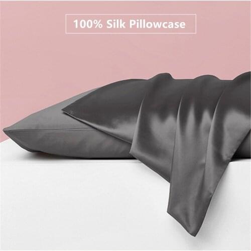 1 pcs 100% Pure Mulberry Silk Pillowcase For Healthy Solid Pillow Cases Pillow Cover Silk For Hair Envelope