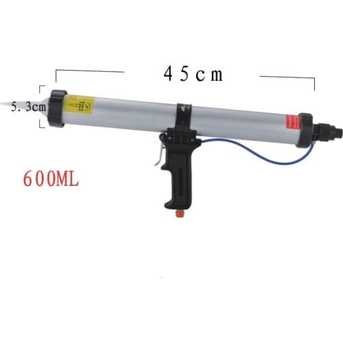 New Arrival 600ML Sausage Type Pneumatic Glue Gun For 600ml Sausage Sealant Use+9 Mouth+1 Push Film+1 Respiratory Piece+1 Piston