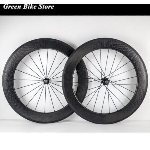 New arrival 80mm dimpled wheelset OEM carbon wheelset with 25mm width dimpled surface wheels
