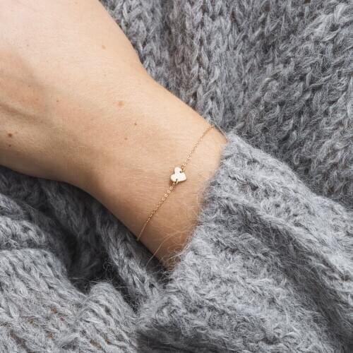 New Arrival Custom Lettering Stainless Steel Diplopore Heart Bracelets Rose Gold Color Fashion Gifts for Women Anti Allergy