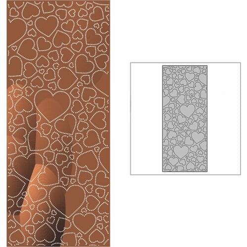 New Slim Spotted Fill My Heart Background Plate Craft Embossing Mold 2021 Metal Cutting Dies for Scrapbooking Album Card Making