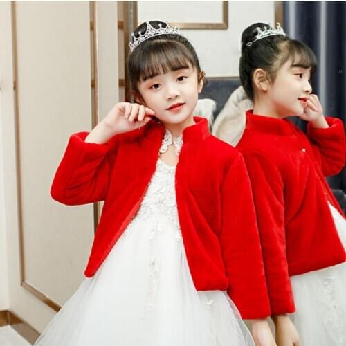 Flower Girls Coat Kids Warm Faux Fur Party Wedding Jacket Evening Party Bolero Kids Warm Fall Winter Shrug Capes 2 4 6 8 10 12 Y