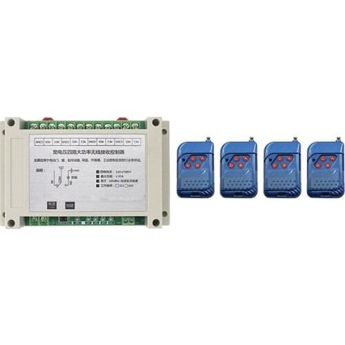 AC220V 250V 380V 30A 4CH RFwireless remote control switch system transmitter & receiver relay Learning Code/lamp/ window
