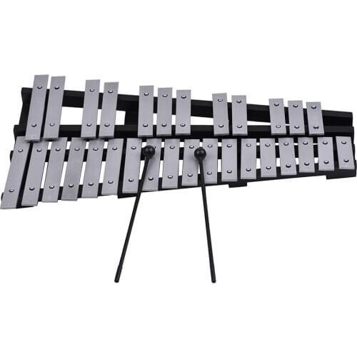 Foldable Xylophone 30 Note Glockenspiel Wooden Frame Aluminum Bars Educational Musical Instrument Gift with Carrying Bag