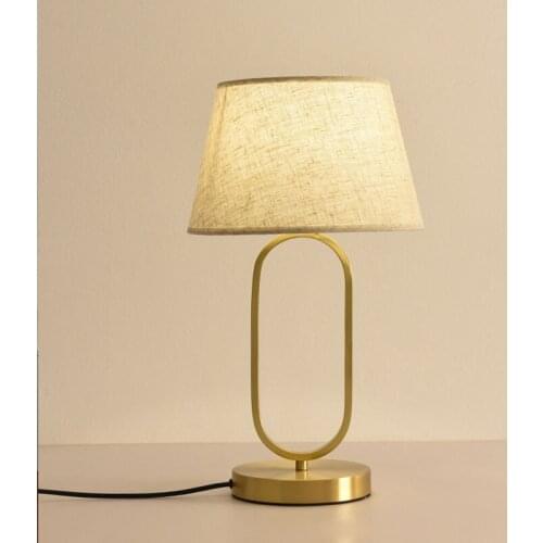 Modern LED Golden Brass Table Lamp Living Room Kitchen Home Lighting Table Lamp Bedroom Bedside Lamp Dining Bar Art Deco Lamps