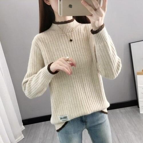 L area 73 】 7735 film color matching half a turtleneck knitted turtleneck 42
