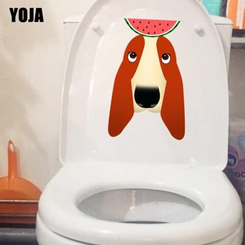YOJA 13.9*21.3CM Dog Wall Decal BedRoom Home Decor Toilet Sticker Cartoon Animal T3-0737