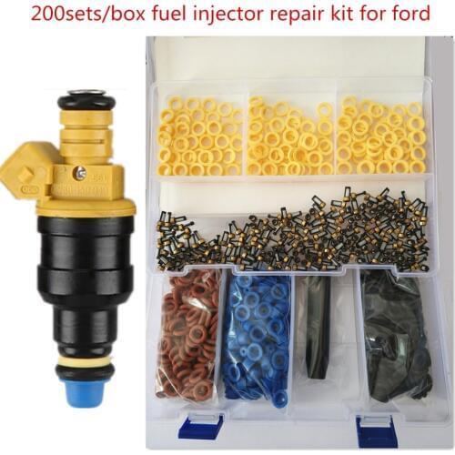 200sets /box Fuel Injector Repair Kit ORings Filters Caps for Ford 4.6 5.0 5.4 5.8 0280150943 0280150839 11133-11318 AY-RK002