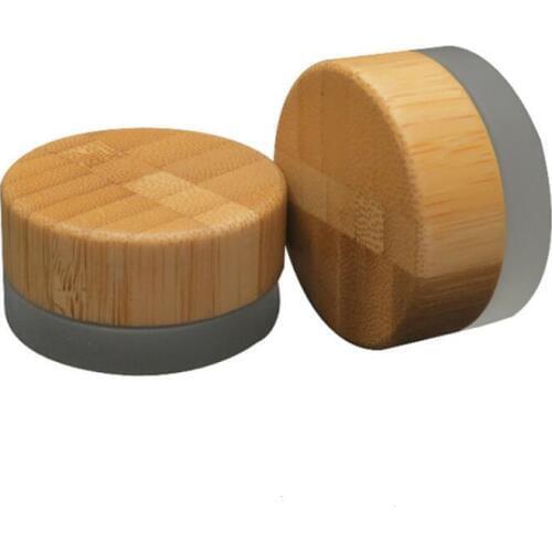 200pcs 5ml bamboo lid frosted glass jar 5g wax cosmetic cream storage container free shipping LX2409