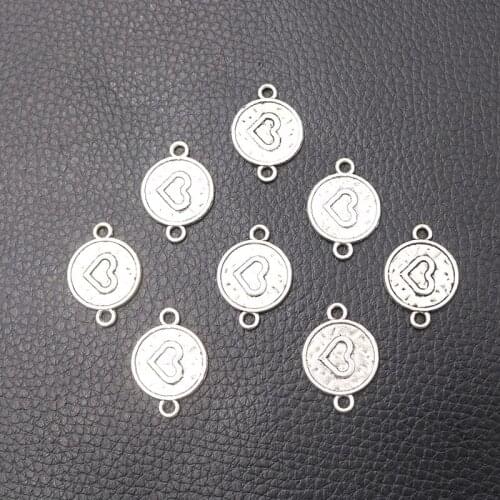 30pcs Silver Plated *Love* Tag Pendants Retro Bracelets Metal Accessories DIY Charms for Jewelry Carfts Making 17*13mm P383