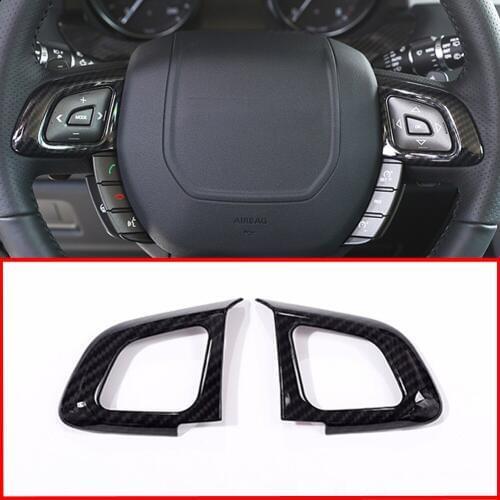 Carbon Fiber Car Styling Accessories Steering Wheel Button Frame Cover Trim Stickers for Land Rover Range Rover Evoque 2012-2018