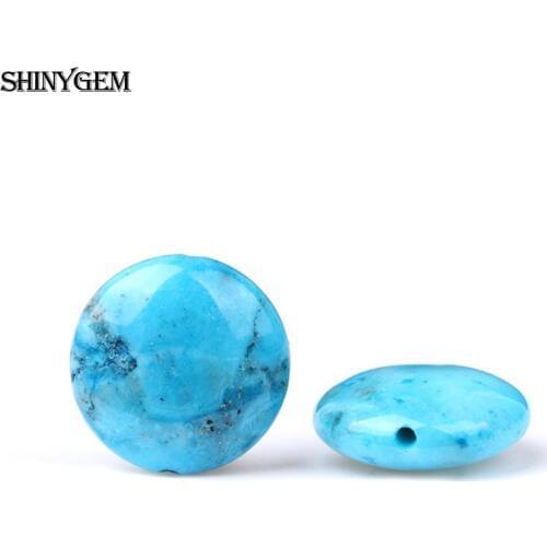 ShinyGem 15mm Flat Round Blue Crazy Lace Agates Beads 20pcs Wholesale Genuine Natural Stone Beads For Jewelry Making Accessories