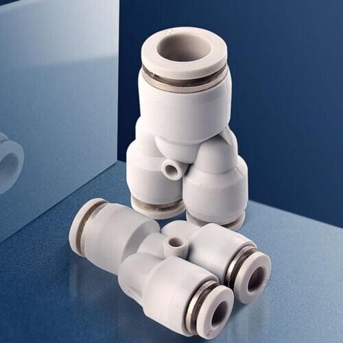 Pneumatic Component Quick Connector White PW Y-type Three-way Variable Diameter PW6-4/8-6/10-6/10-8/12-10