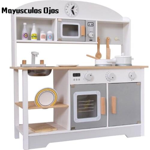 Wooden Boy And Girl Kitchen A Simulation House Kitchen Stove Childrens Cooking Set Toys