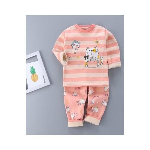 2020 childrens Plush thermal kids underwear set winter thickened with milk silk baby clothes boys and girls clothing