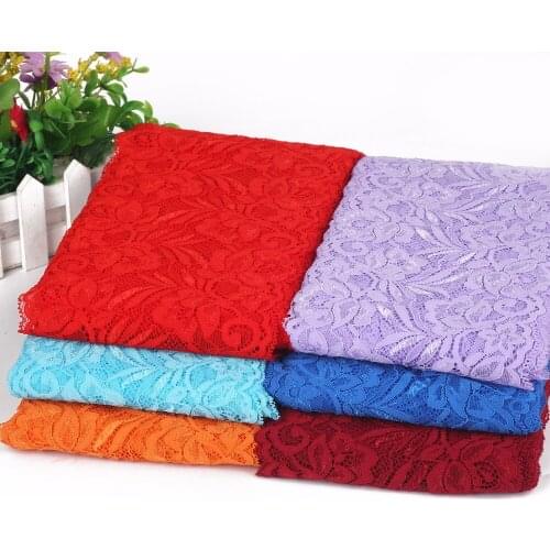 Latest 15cm width 12 different colors Stretch Elastic Lace Ribbon Fabric DIY Garment Accessories Sewing Trim Wedding Decoration