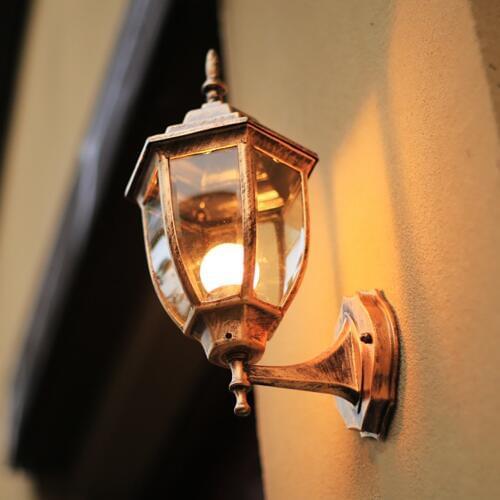Europe outdoor wall lamp waterproof garden lights retro creative acrylic shade fence lighting Exterior Sconces E27 Yard Street