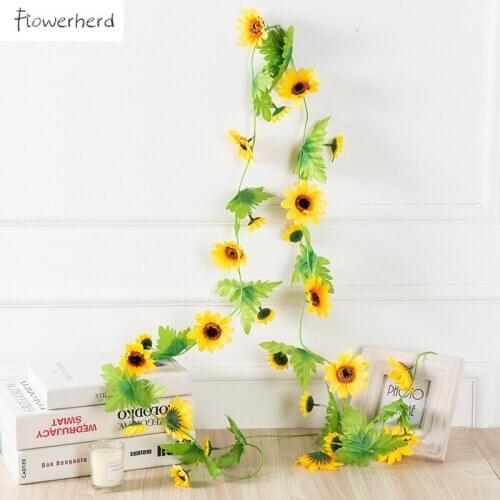 Artificial Sun Flower Rattan Home Decoration Hanging Plants Party Decoration Flower Rattan Wedding Festival Decoration