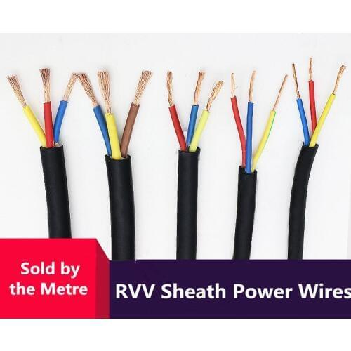 100CM RVV 3Core Wire Cable Outdoor Sheath Line 2.5 Square National Standard Pure Copper Power Cables Waterproof