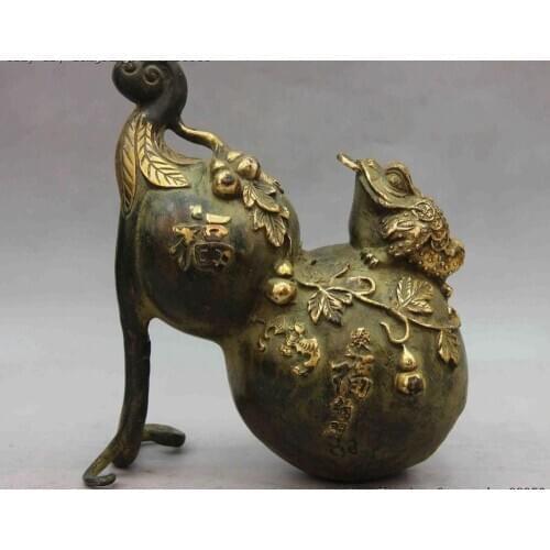 Chinese Feng Shui Bronze Wealth Toad On Lucky Hourd Money YuanBao Coin Statue