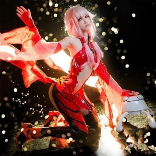 Guilty Crown Yuzuriha Inori Cosplay Costume Goldfish Sexy red Battle suit Halooween Uniform for woman