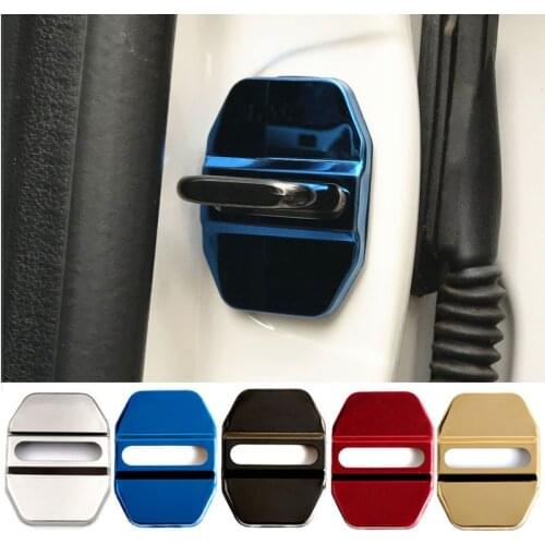 Car Styling Door Lock Cover for Benz C E S GLK CLA GLA Class Auto Interior Anti Rust Protective Covers 4pcs/set with LOGO AM